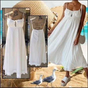 Princess Polly EMPRESS OF LOVE Maxi Dress White Size 2